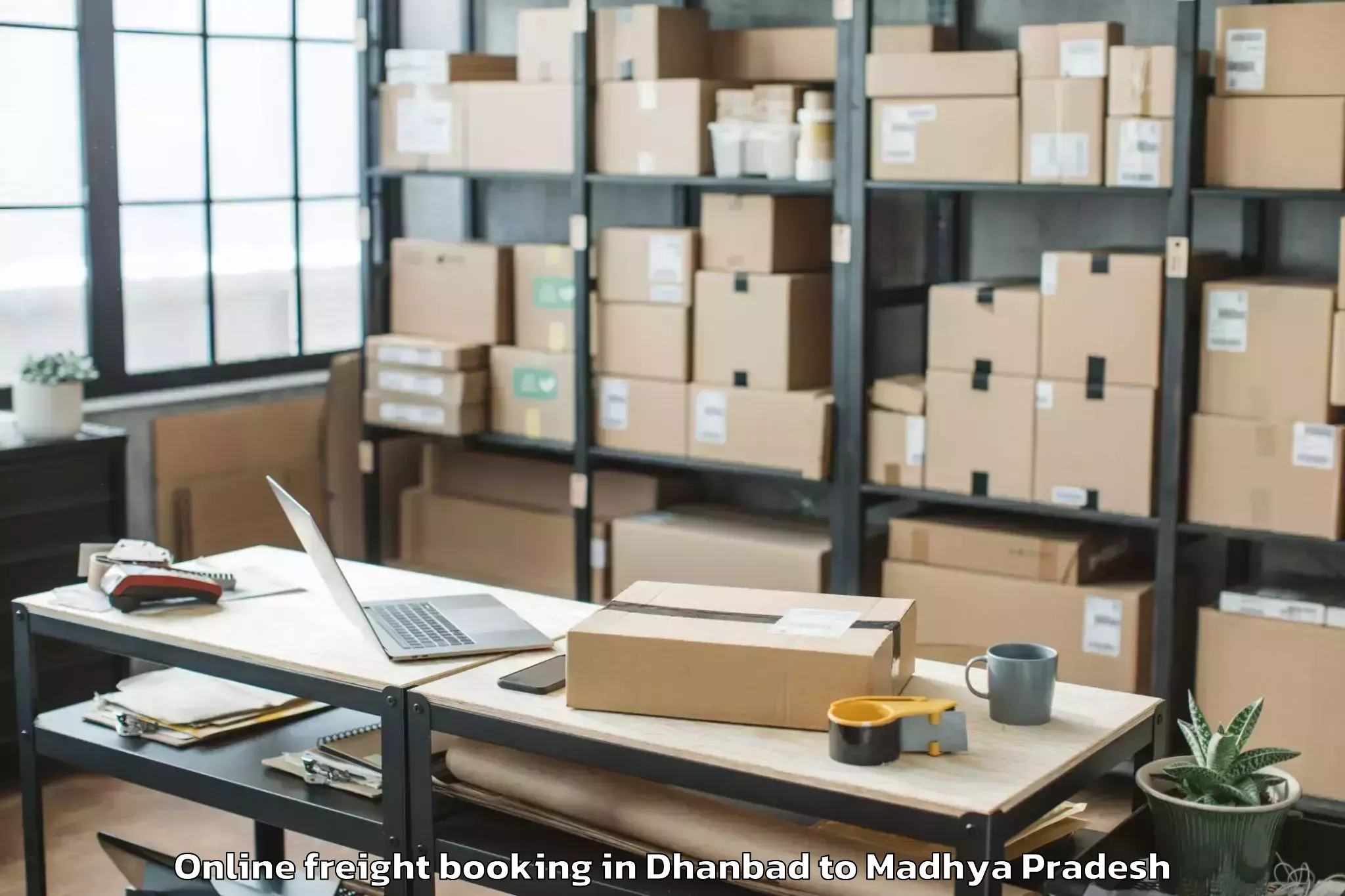 Trusted Dhanbad to Lashkar Online Freight Booking